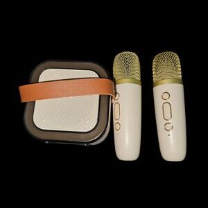 Portable Bluetooth Karaoke Speaker w/ Dual Wireless Mics, RGB Lights, USB/TF